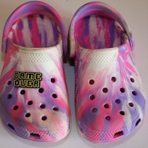 CROCS Kids Pink and Purple Swirl Clogs